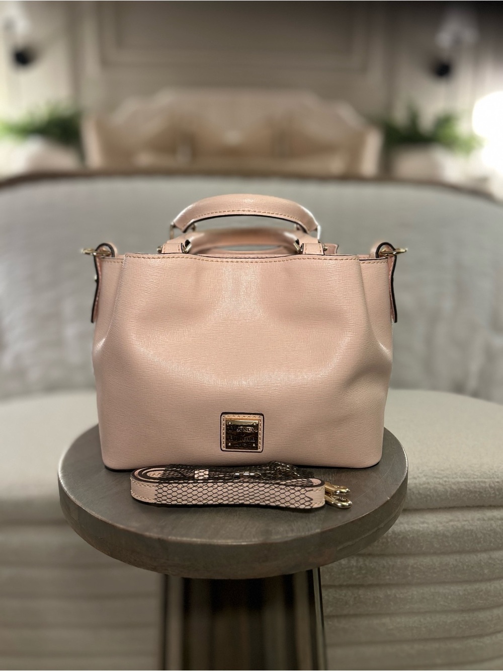 Dooney and Bourke Saffiano Mini Barlow in BLUSH - Picture 7 of 9